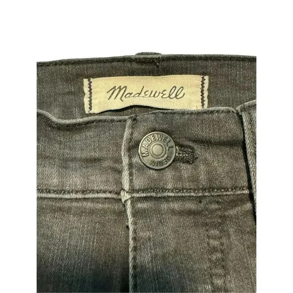 Madewell Size 28 (US Size 6) 9" High-Rise Skinny Jeans Destructed-Hem in Black - Picture 3 of 7